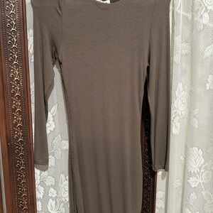 The Vintage Shop Classic Brown Long Sleeve Dress